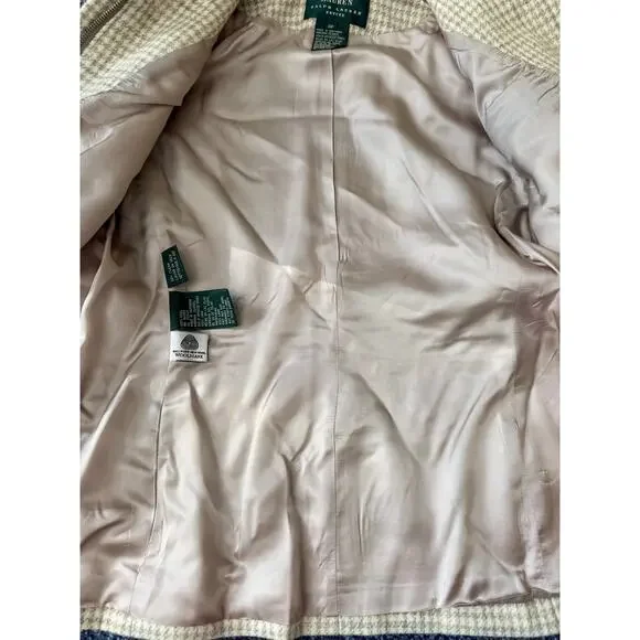 Lauren Ralph Lauren 100% Wool Houndstooth Blazer Jacket 8P NWT Vintage Classic - Picture 4 of 9